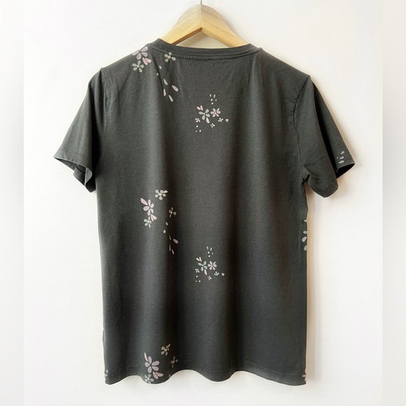 Splendid grey with pink floral print short sleeve T-shirt women’s size Medium - Picture 7 of 8